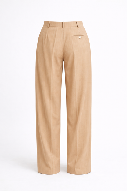 Ivy Pinstripe Pants (Nude)