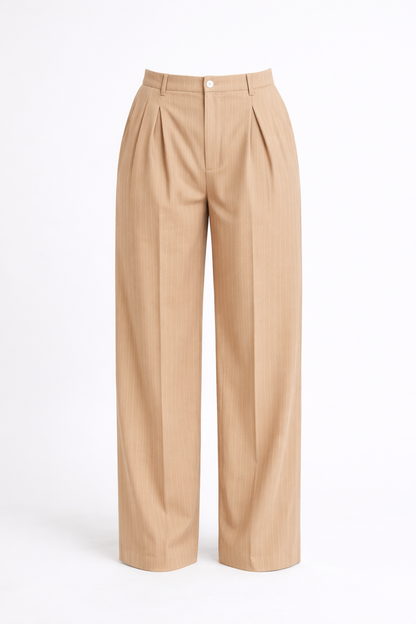 Ivy Pinstripe Pants (Nude)