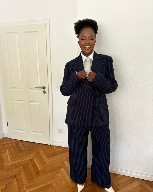 Ivy Pinstripe Pants(Navy)